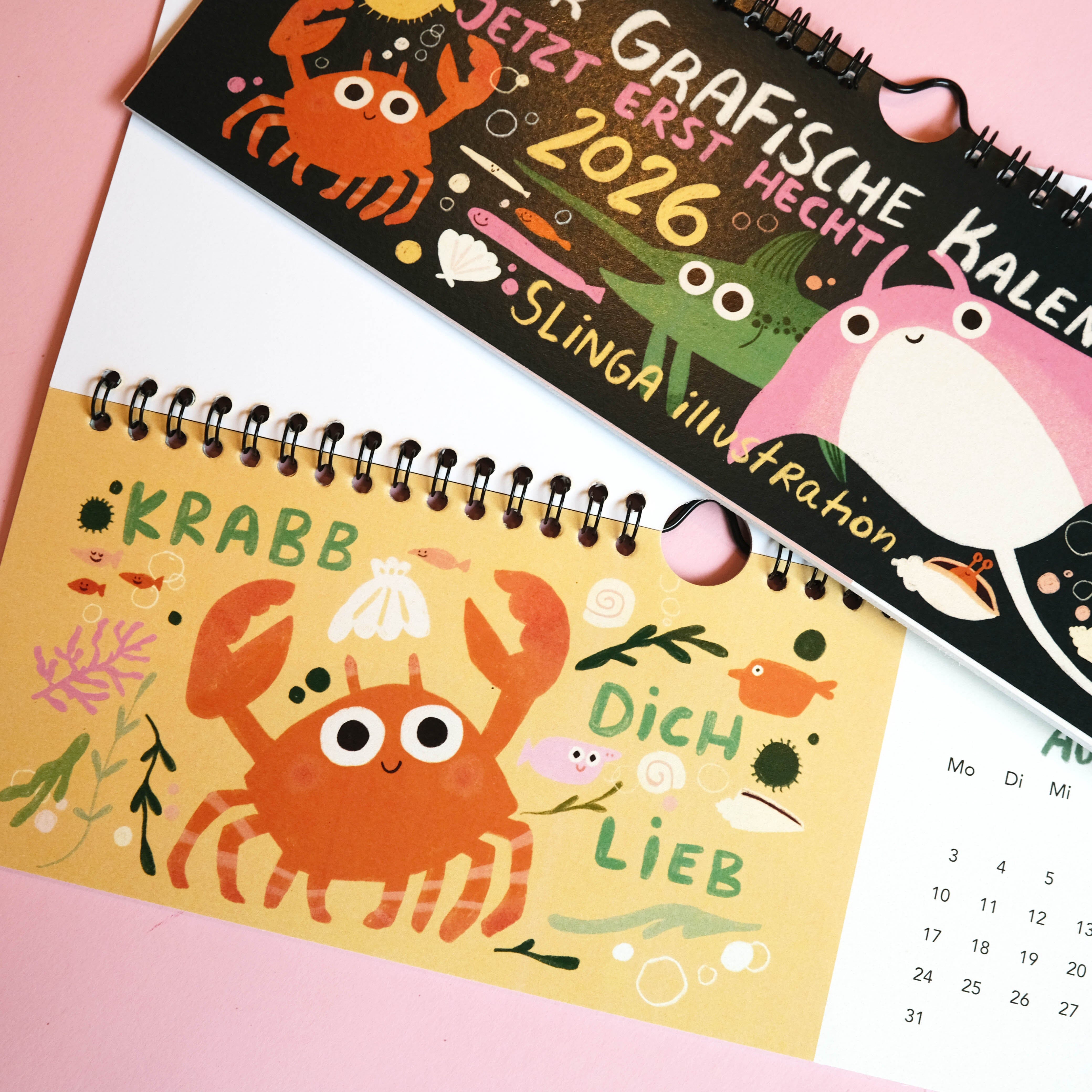 Jahreskalender "Der GraFische Kalender 2026" Kalender Slinga Illustration 