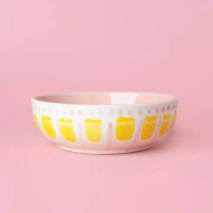 Keramikreibeschale "Rosa/Gelb" Teller Alfar Tierra Cocida 