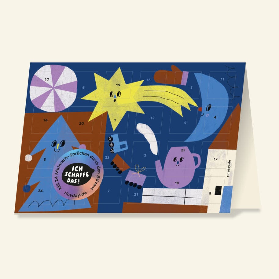 Klappkarte A5 "Adventskalender" Klappkarte tinyday Mutmach-Sprüche 