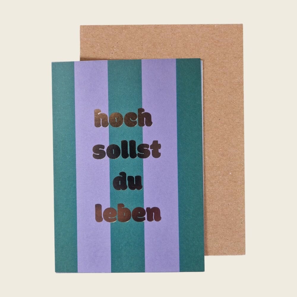 Klappkarte "Hoch sollst du leben" Postkarte ava&yves 