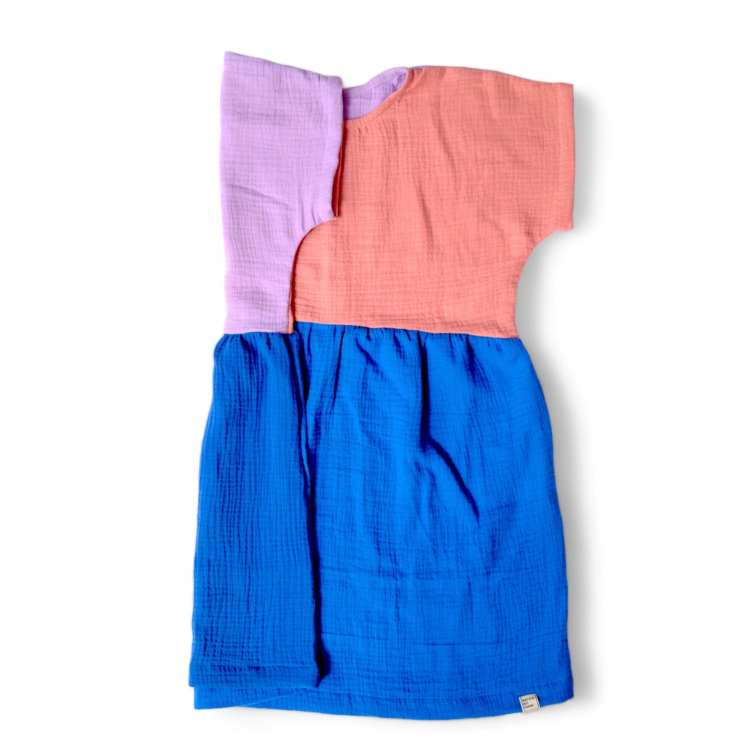 Kleid für Kinder "Musselin Colorblocking" Kleid Matsch mit Sahne 