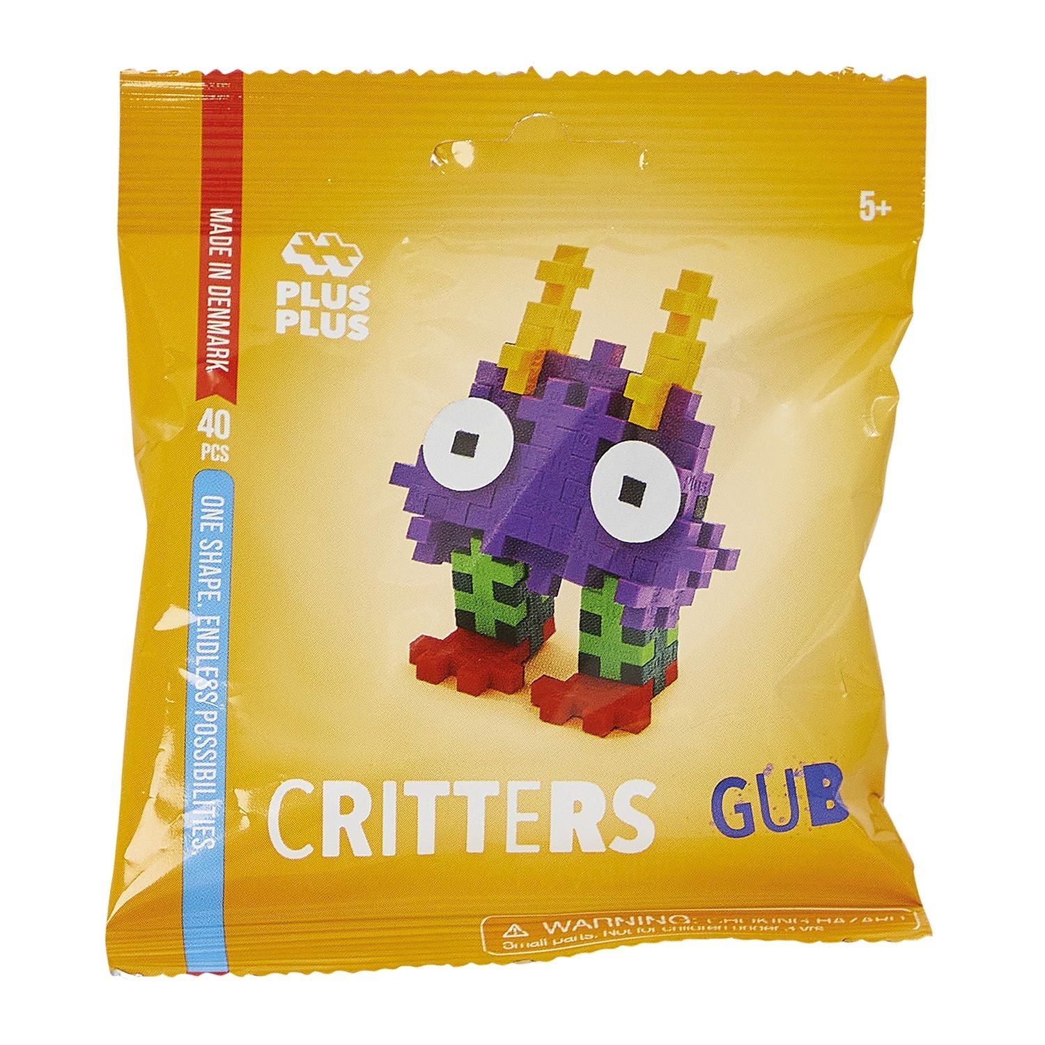 Kreativ Bausteine Monster 40 "Critters" Motorikspielzeug Plus-Plus Lila "Gub" 