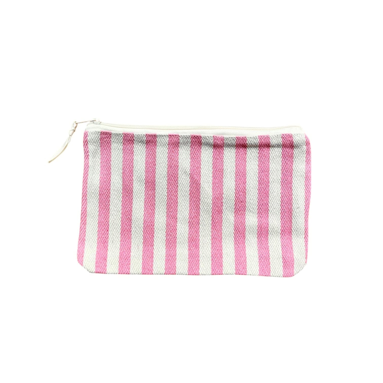 Kulturbeutel "Heringbone Stripe" Kosmetiktasche Kado Design Rosa 