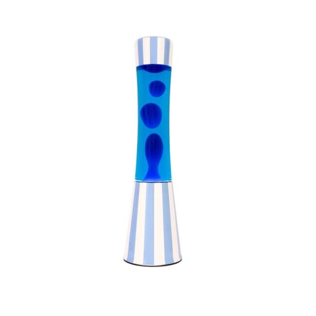 Lavalampe "Stripes" Lampe fisura Blau/Weiss 