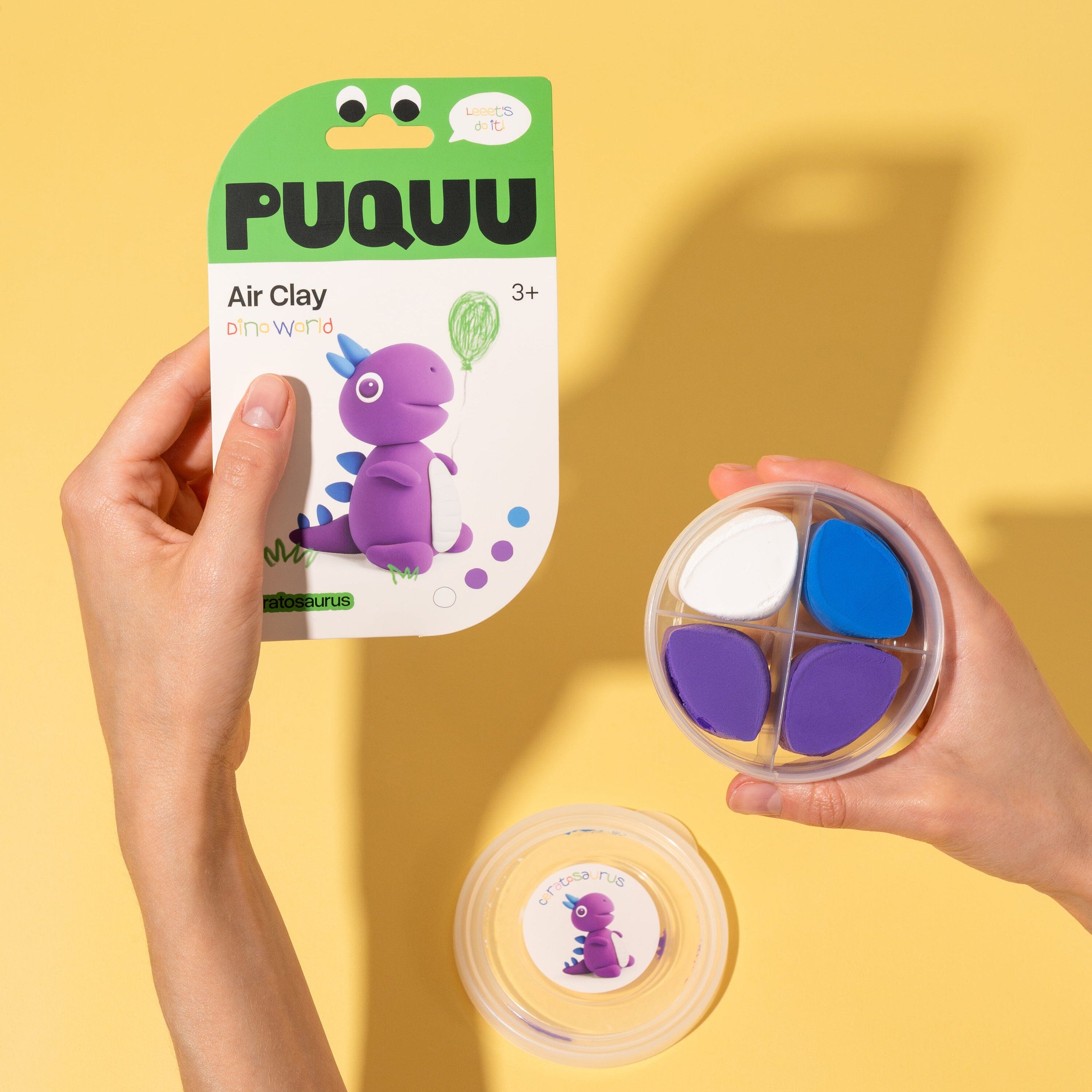 Luftrocknende Knete Air Clay "Dino" Bastelset PUQUU 