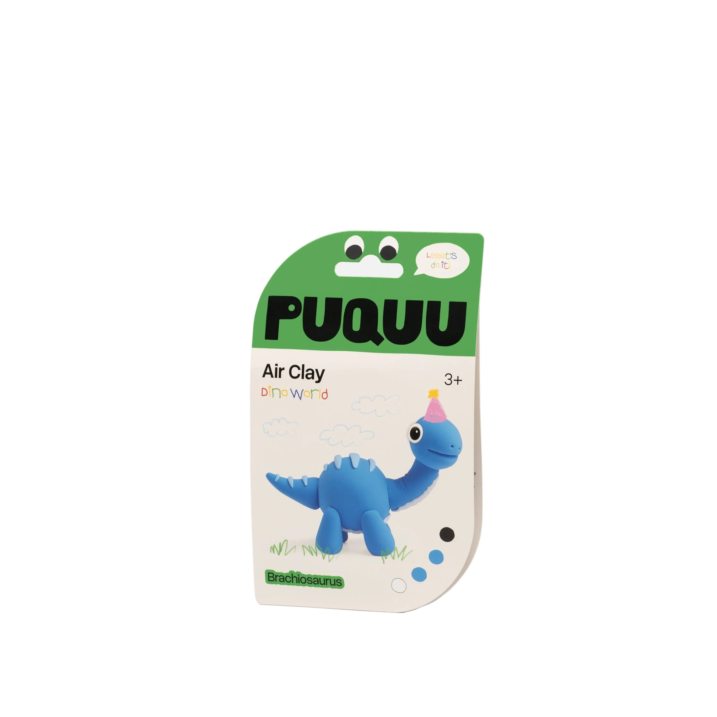 Luftrocknende Knete Air Clay "Dino" Bastelset PUQUU Brachiosaurus blau 