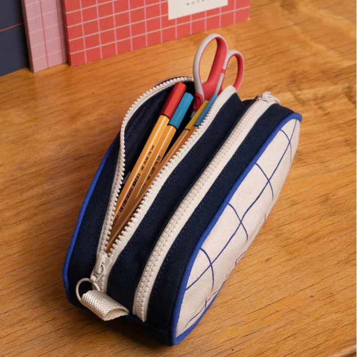 Mäppchen rund groß "Malo" Hindbag Kariert 