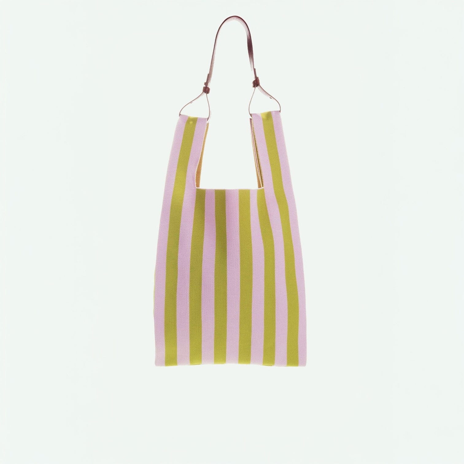 Market bag "knitted stripes" Handtaschen, Geldbörsen & Etuis Sticky Sis Club dolce pink/lemon leaf 