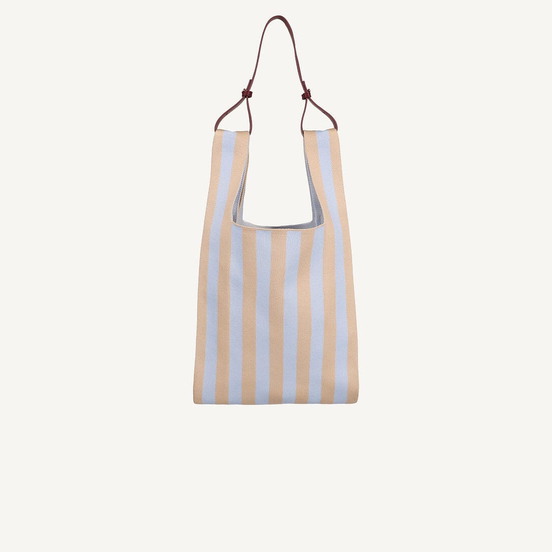 Market bag "knitted stripes" Tasche Sticky Sis Club marzipan+sky 