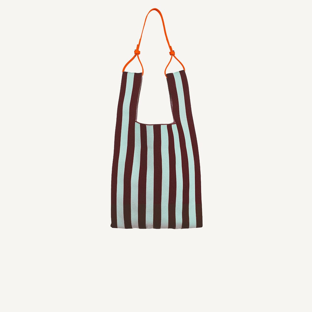 Market bag "knitted stripes" Tasche Sticky Sis Club mist+fig 