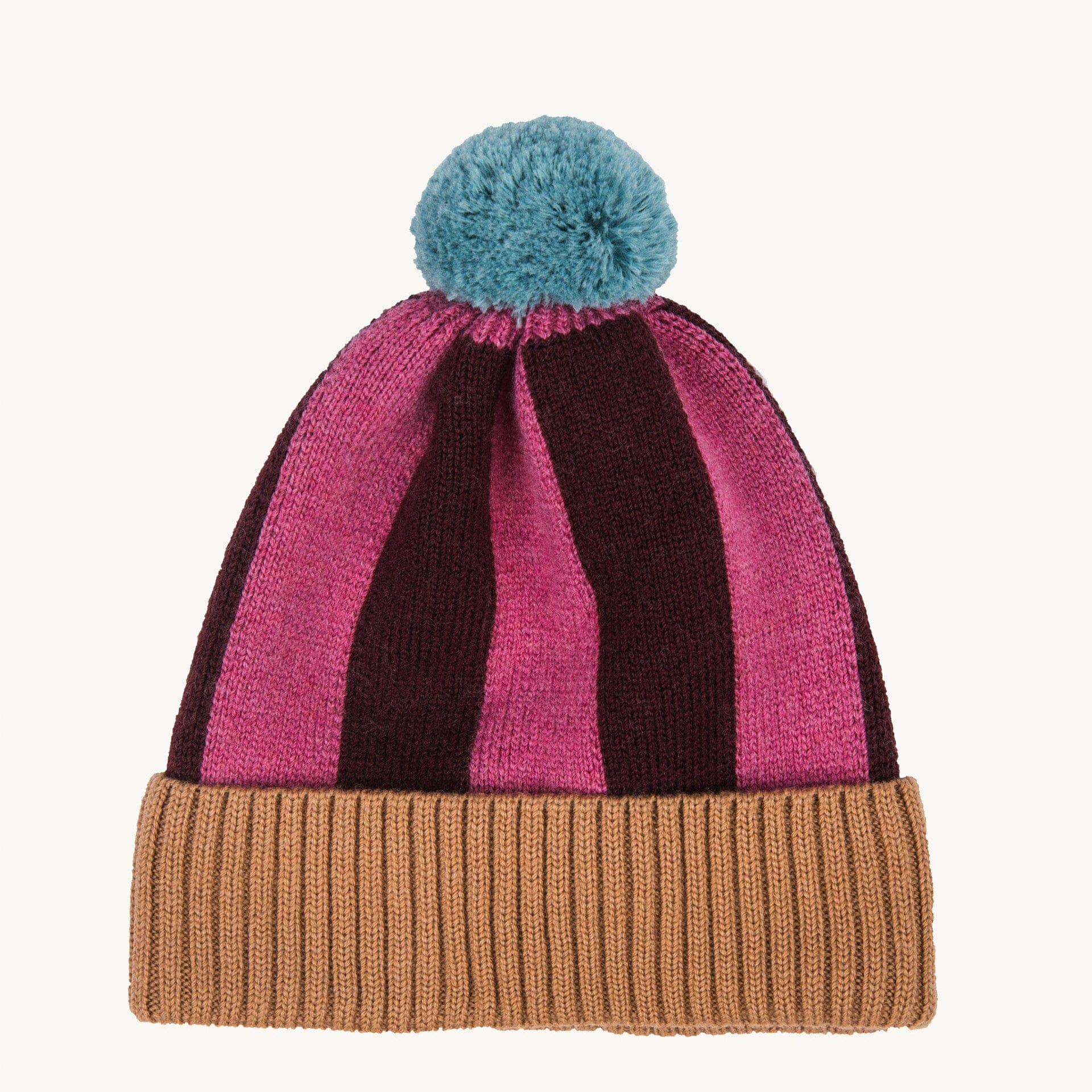 Mütze Merino Beanie PomPom "Cherry/Berry" Mütze Happymess 