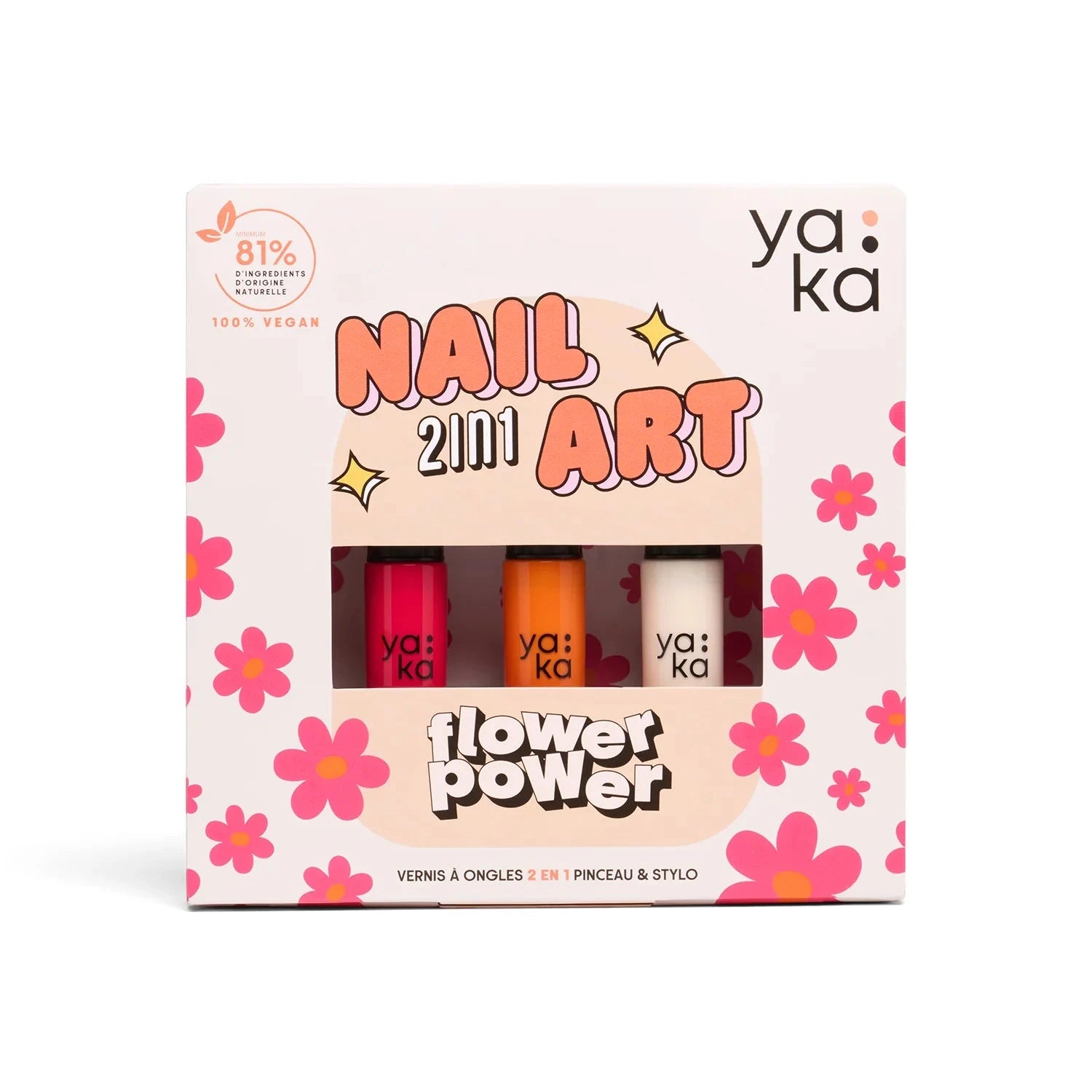 Nagellack 2in1 Nail Art "Flower Power" Kosmetik YAKA 