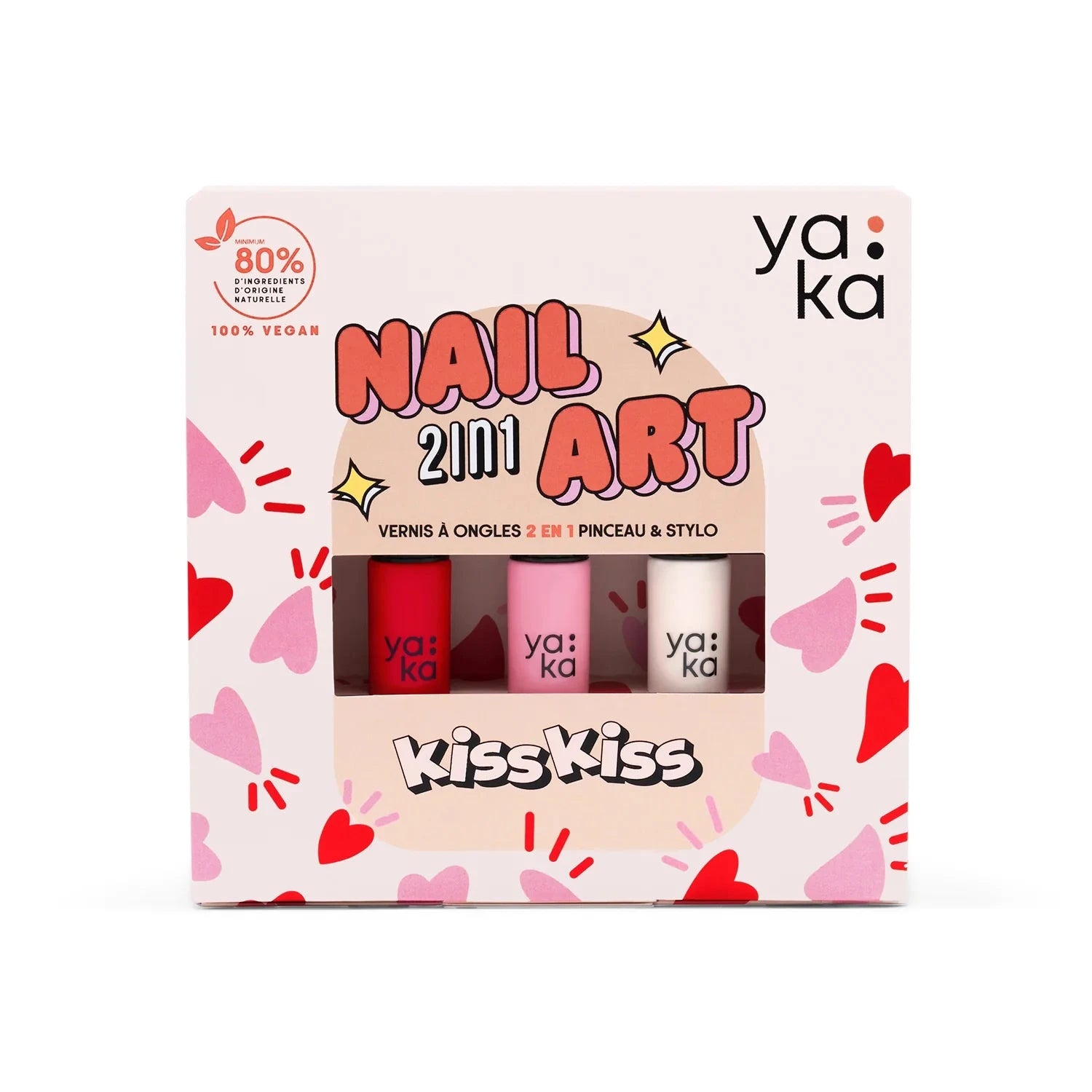Nagellack 2in1 Nail Art "Kiss Kiss" Kosmetik YAKA 