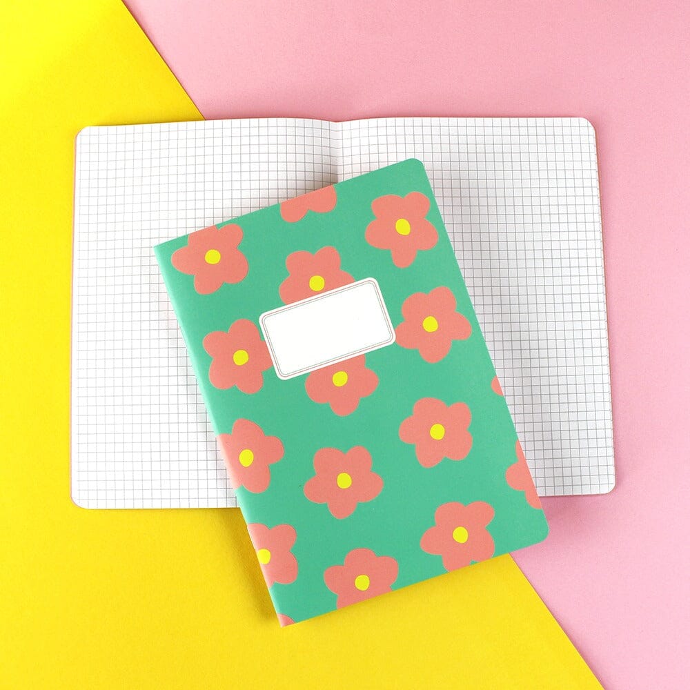 Notizheft "Flowers" Sticker ava&yves mint/rose/gelb 