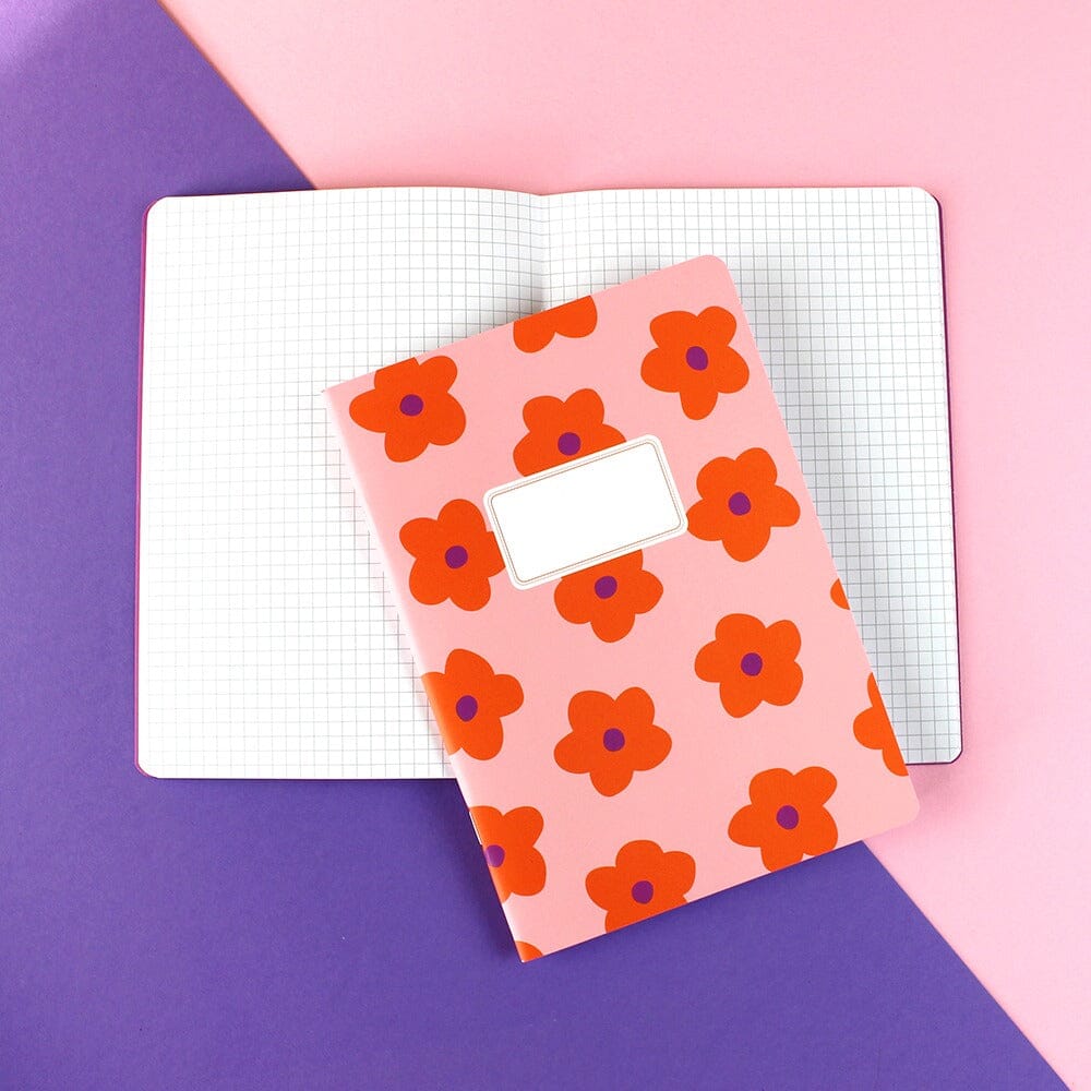 Notizheft "Flowers" Sticker ava&yves rose/orange/violett 