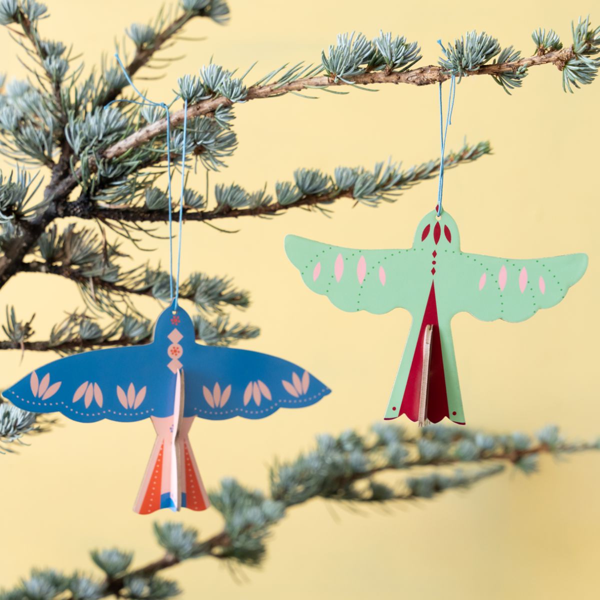 Ornaments 2er Set "Nordic Birds" Papieranhänger Studio Roof 