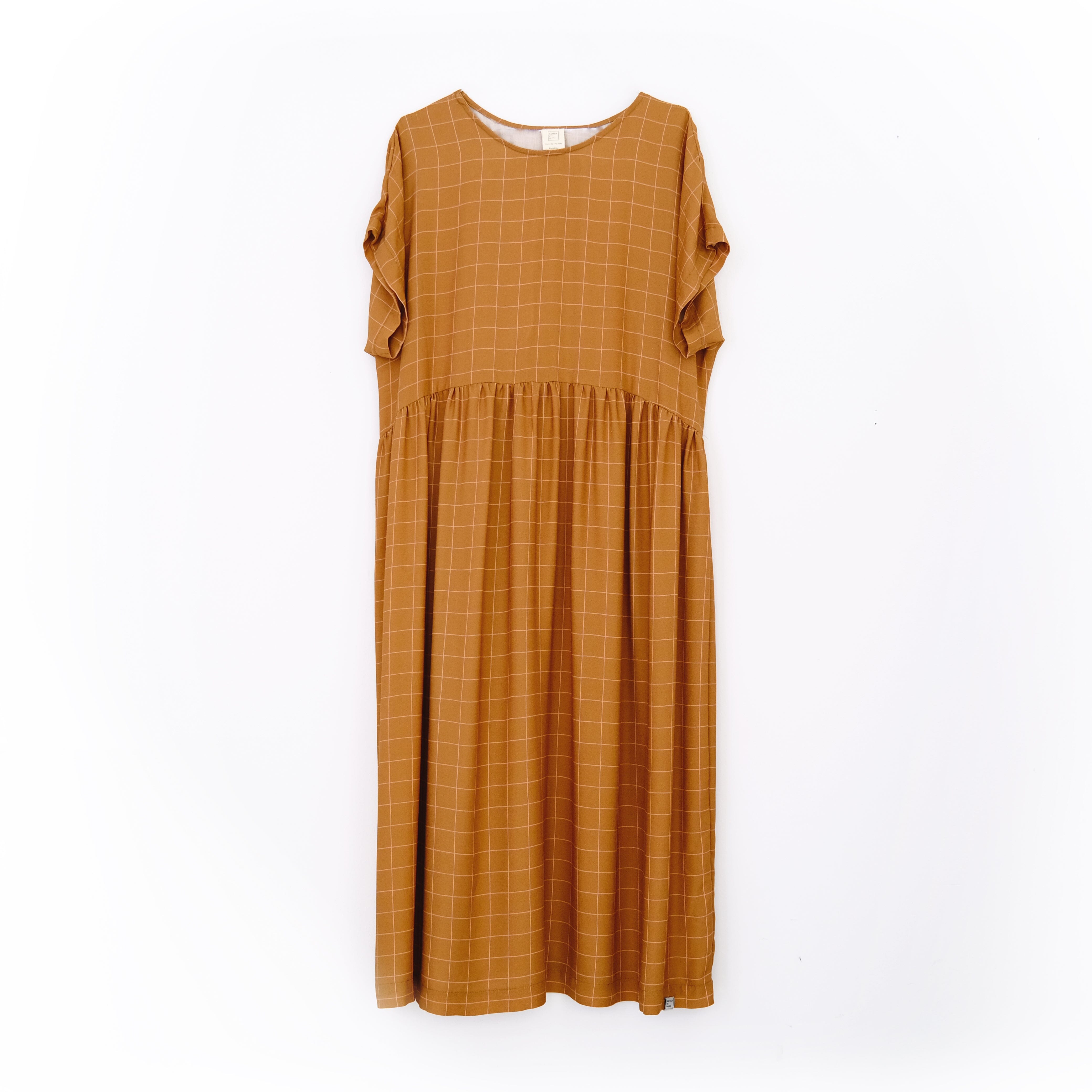 Oversize Kleid "Viskose Grid" Bekleidung & Accessoires Matsch mit Sahne Toffee / Nude 