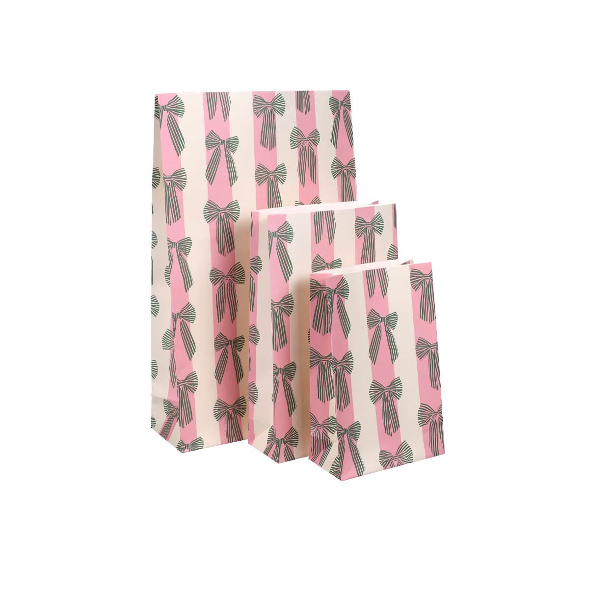 Papiertüte forest green-litchi "Big Bows" - 15 x 24 cm Papiertüte Kado Design 