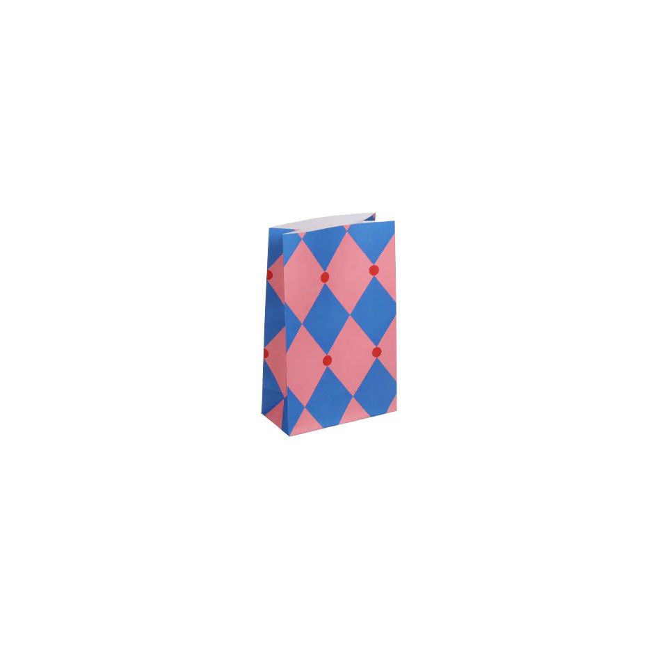 Papiertüten Set "Circus - Flamingo + Saphir + Mohnrot" (5 Stück) Papiertüte Kado Design 12x6x19 cm 