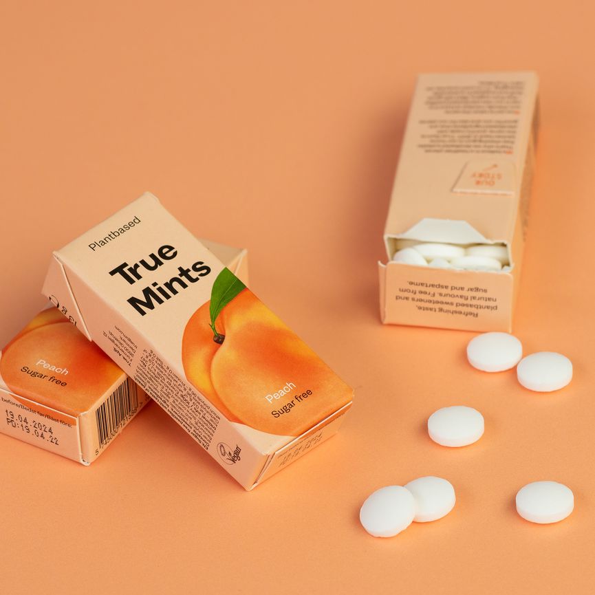 Pastillen "True Mints-Pfirsich" Süßigkeit True Co 