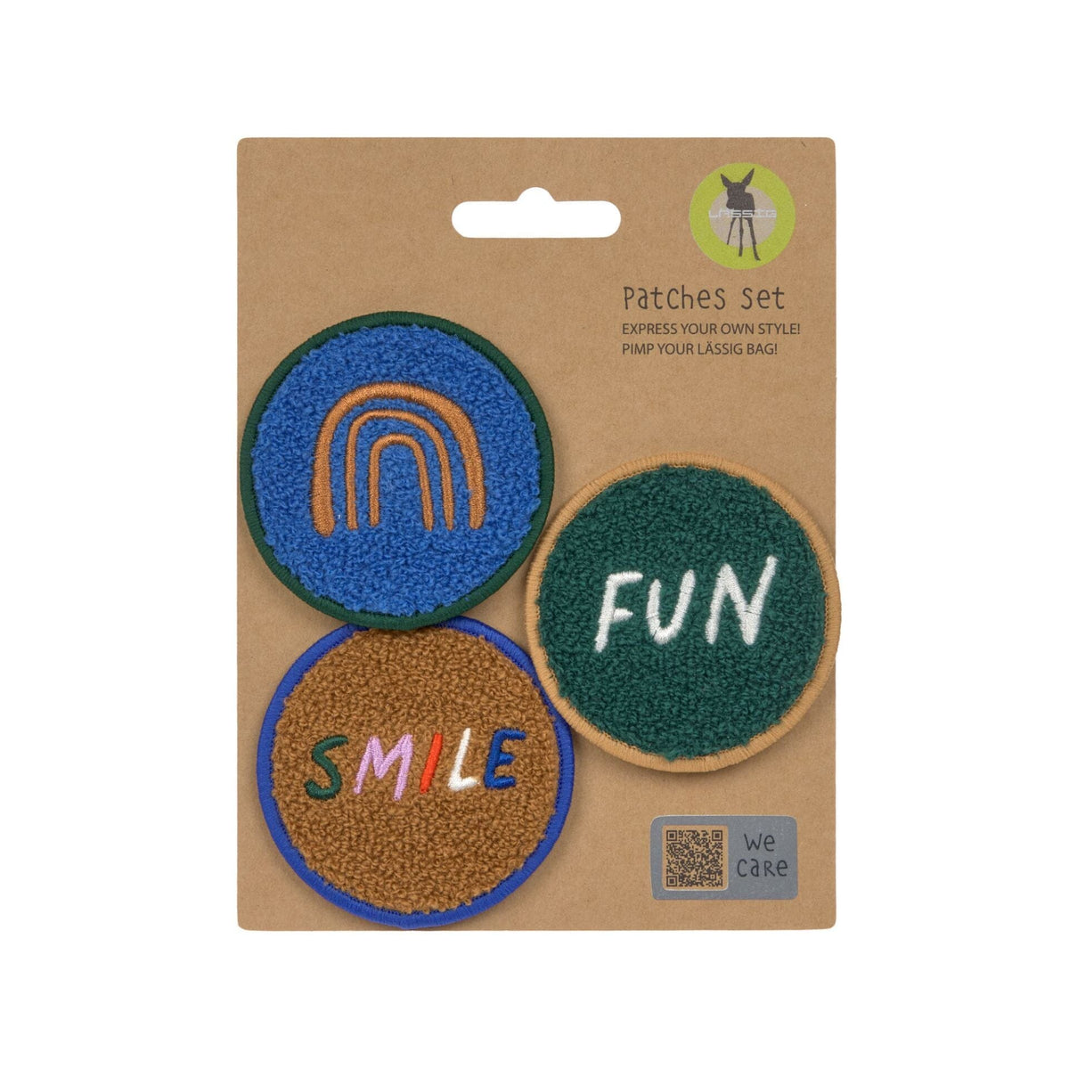Lot De 3 Patches School Patches Lässig – Happy, Rose (100% Polyester)