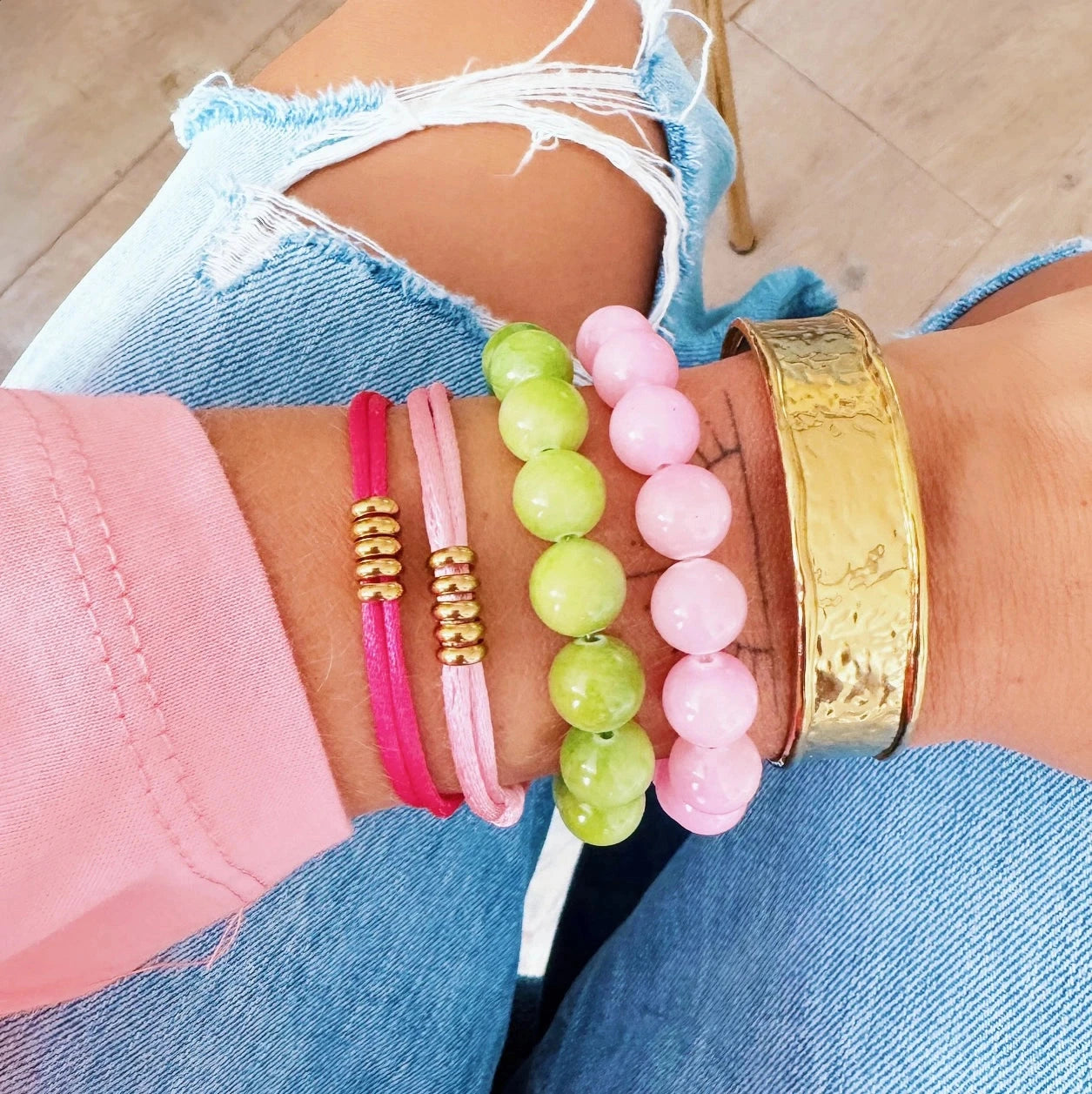 Perlenarmband Naturstein "XL" Armband Bazou 