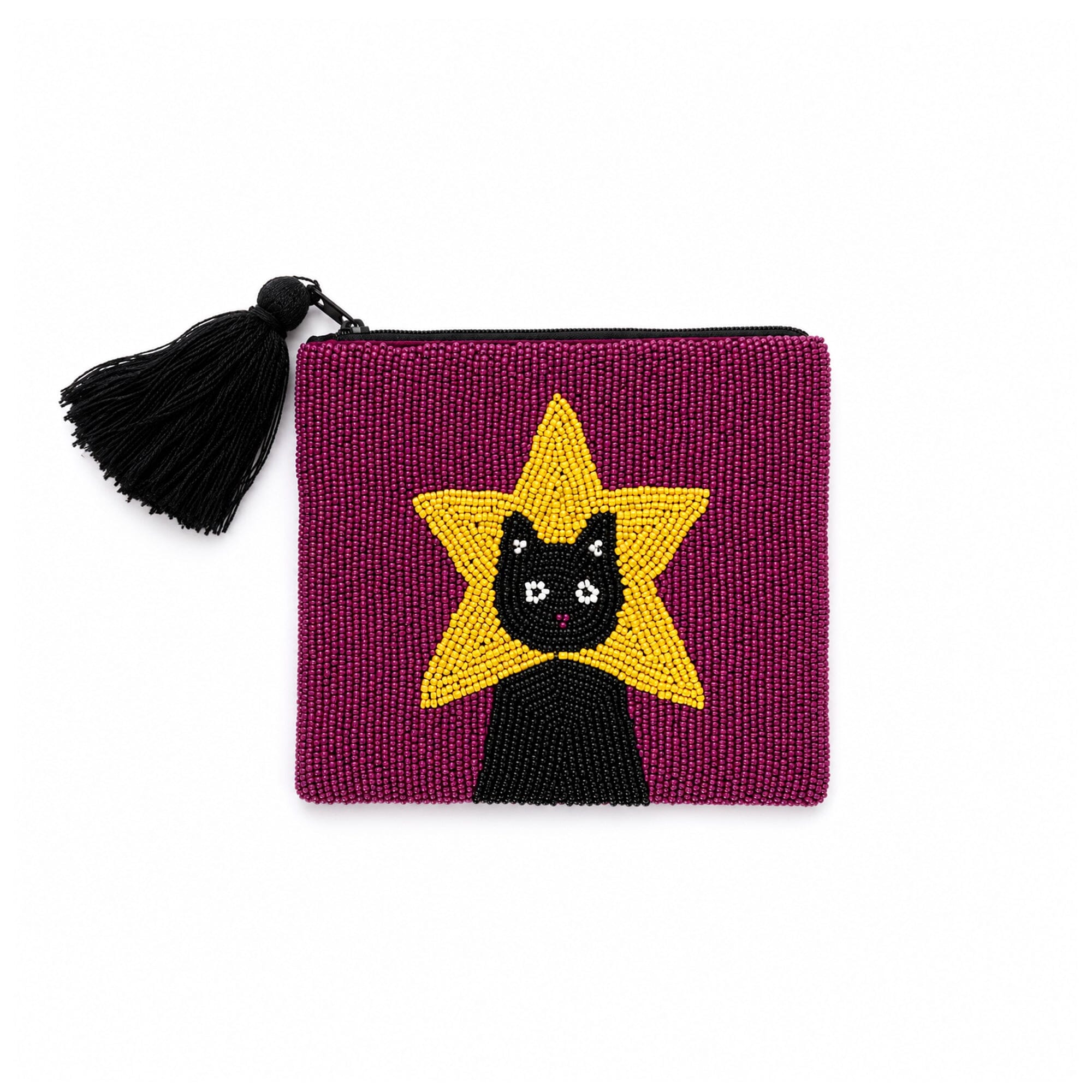Perlenetui medium "Superstar Cat" Geldbeutel Helio Ferretti 