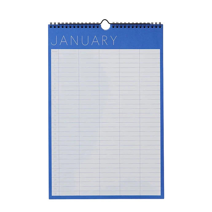 Planer "Month" Kalender Design Letters BLUE 
