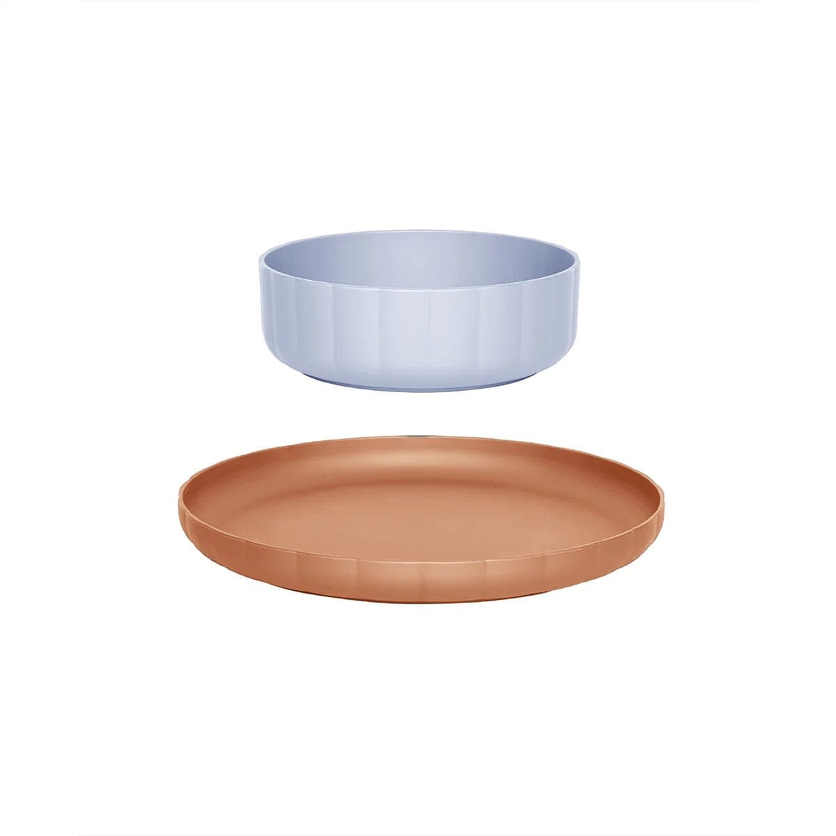 Plate/Bowl Set "Pullo" Becher OYOY living design Caramel/Ice Blue 