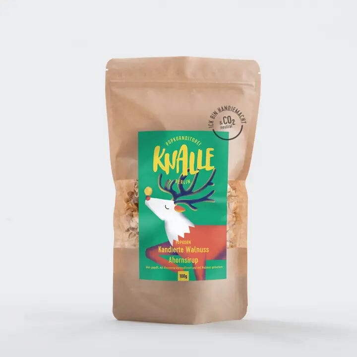 Popcorn "Kandierte Walnuss Ahornsirup Popcorn - Winterdesign" Süßigkeit Knalle 