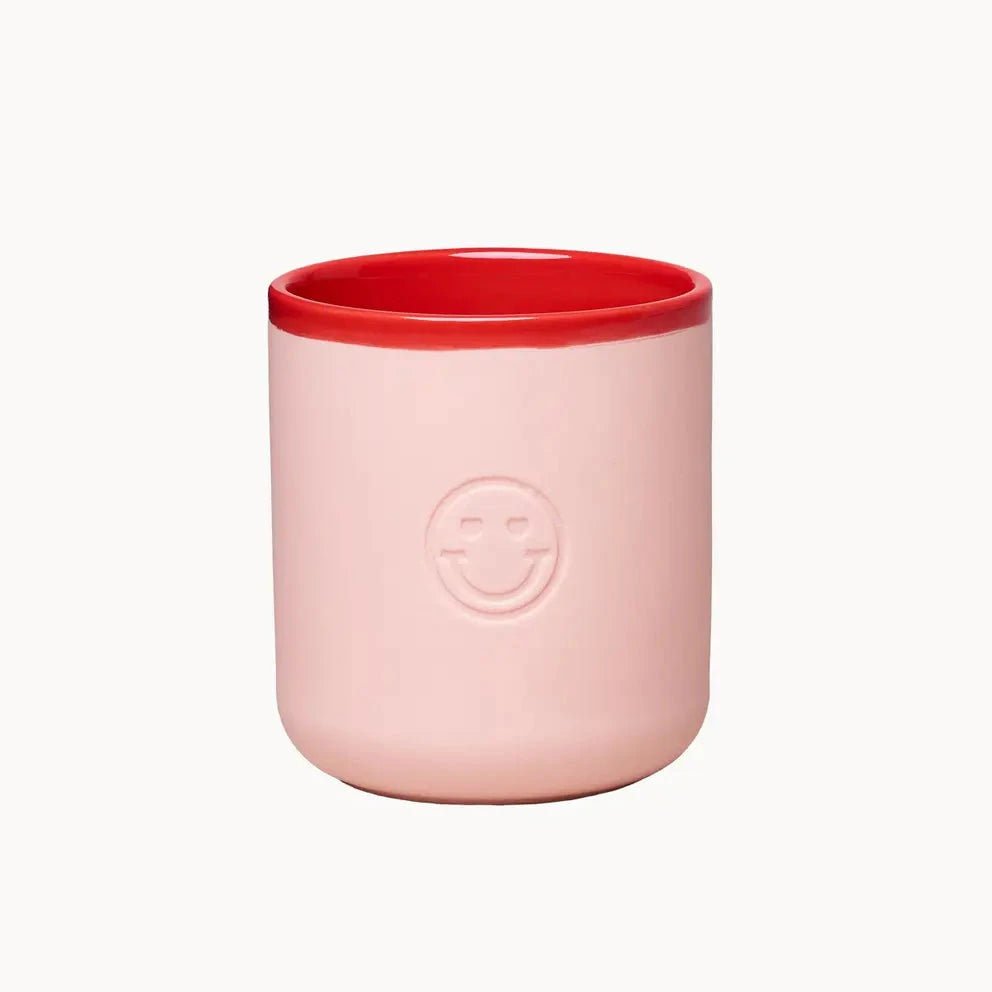 Porzellanbecher "Good Mood" Kaffeebecher chic mic rosa/rot-crazy in love 