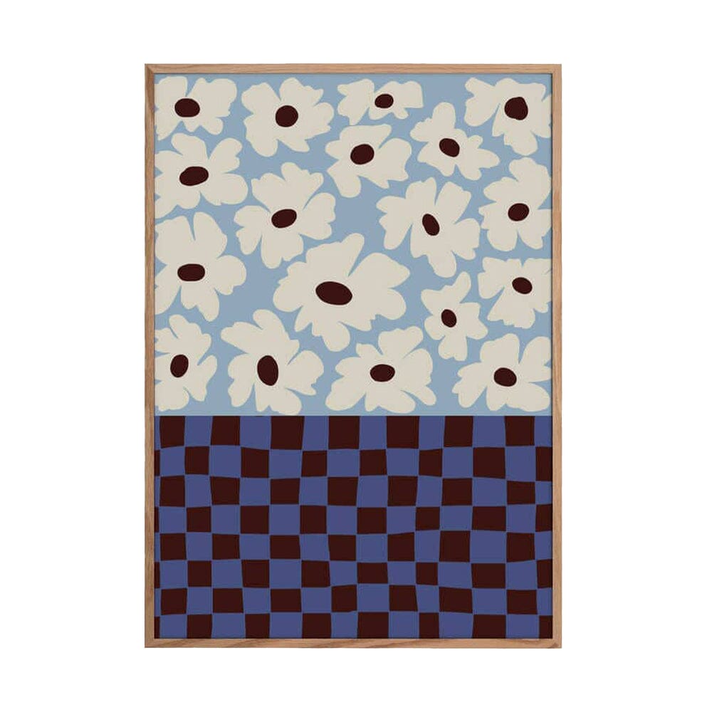 Poster "Blumen/Schachbrett" - 30x40cm Poster Pictufy 