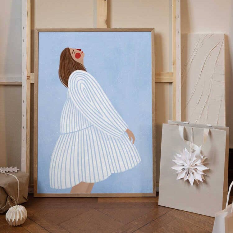 Poster "Die Frau mit den blauen Streifen" - 30x40cm Poster Pictufy 