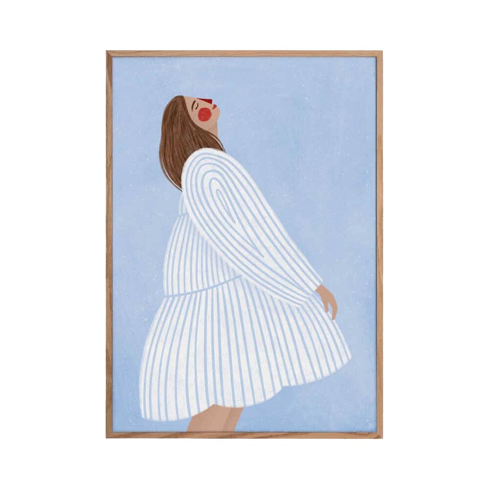 Poster "Die Frau mit den blauen Streifen" Poster Pictufy 30x40 cm 
