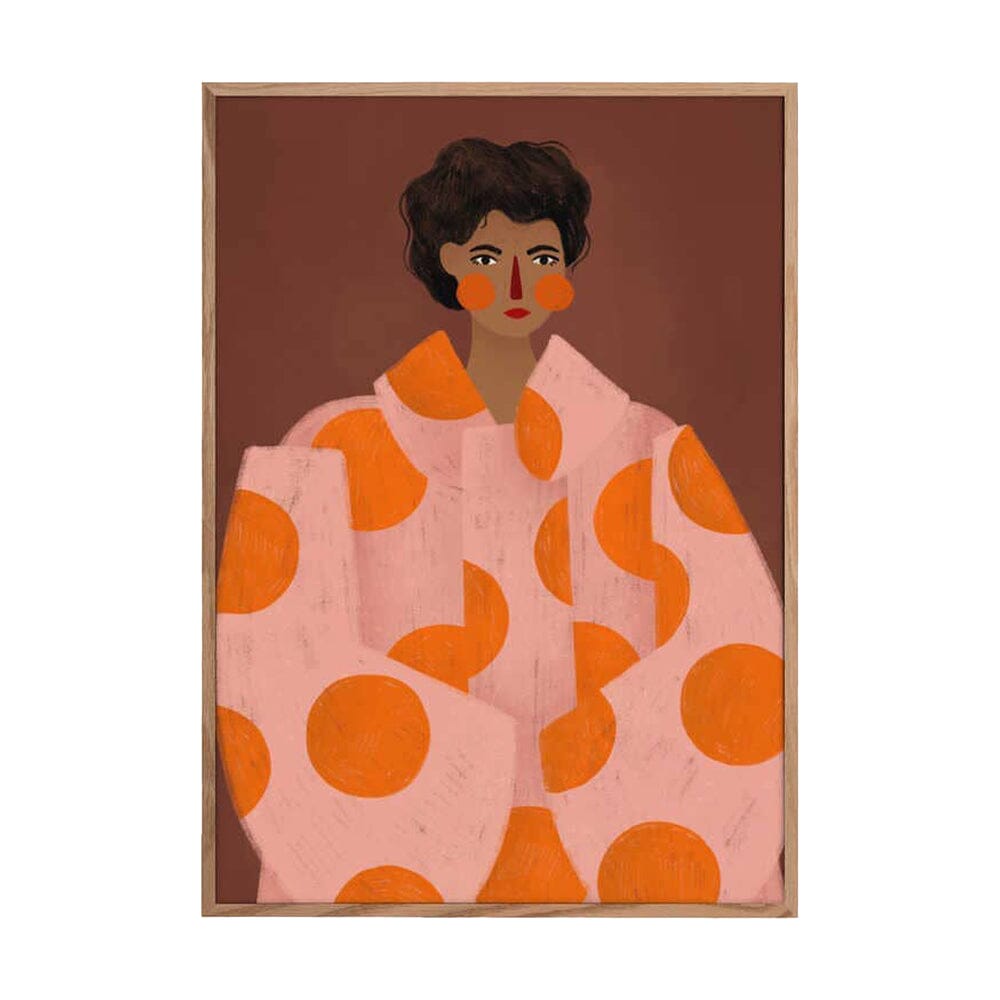 Poster "Die Frau mit den orangefarbenen Punkten" - 30x40cm Poster Pictufy 