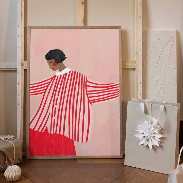 Poster "Die Frau mit den roten Streifen" - 30x40cm Poster Pictufy 