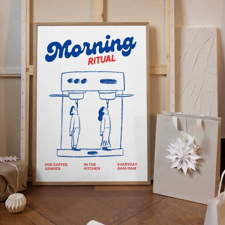 Poster "Morgenritual - Kaffeejunkie" - 30x40cm Poster Pictufy 