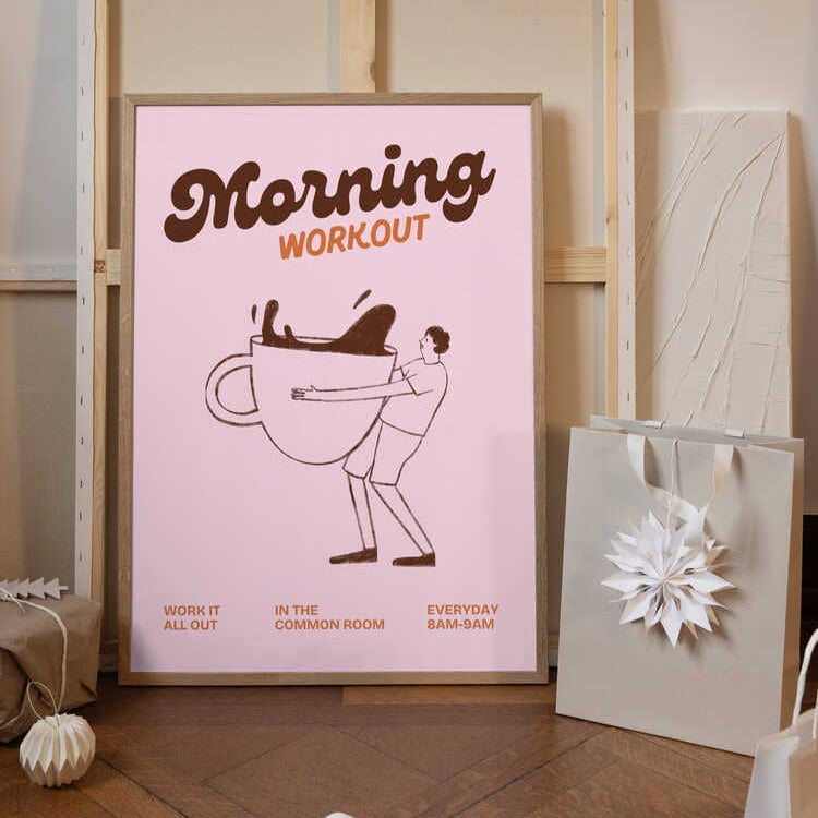 Poster "Morgentraining - Kaffeeliebe" - 30x40cm Poster Pictufy 