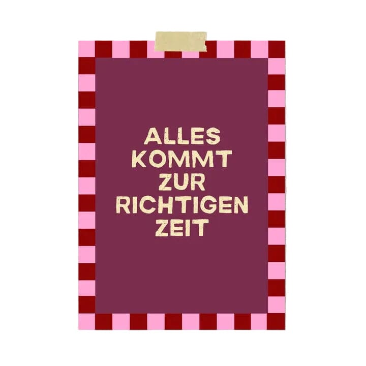 Postkarte "Alles kommt zur richtigen Zeit" Postkarte Pinlin 