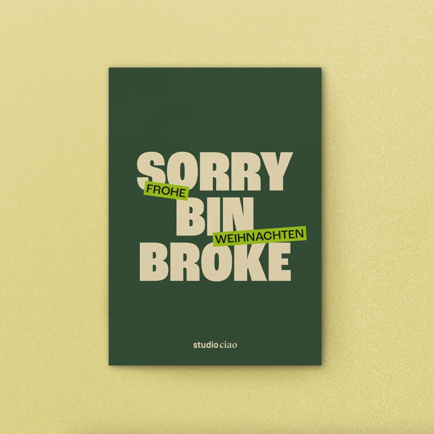 Postkarte "Broke" Postkarte Studio Ciao 