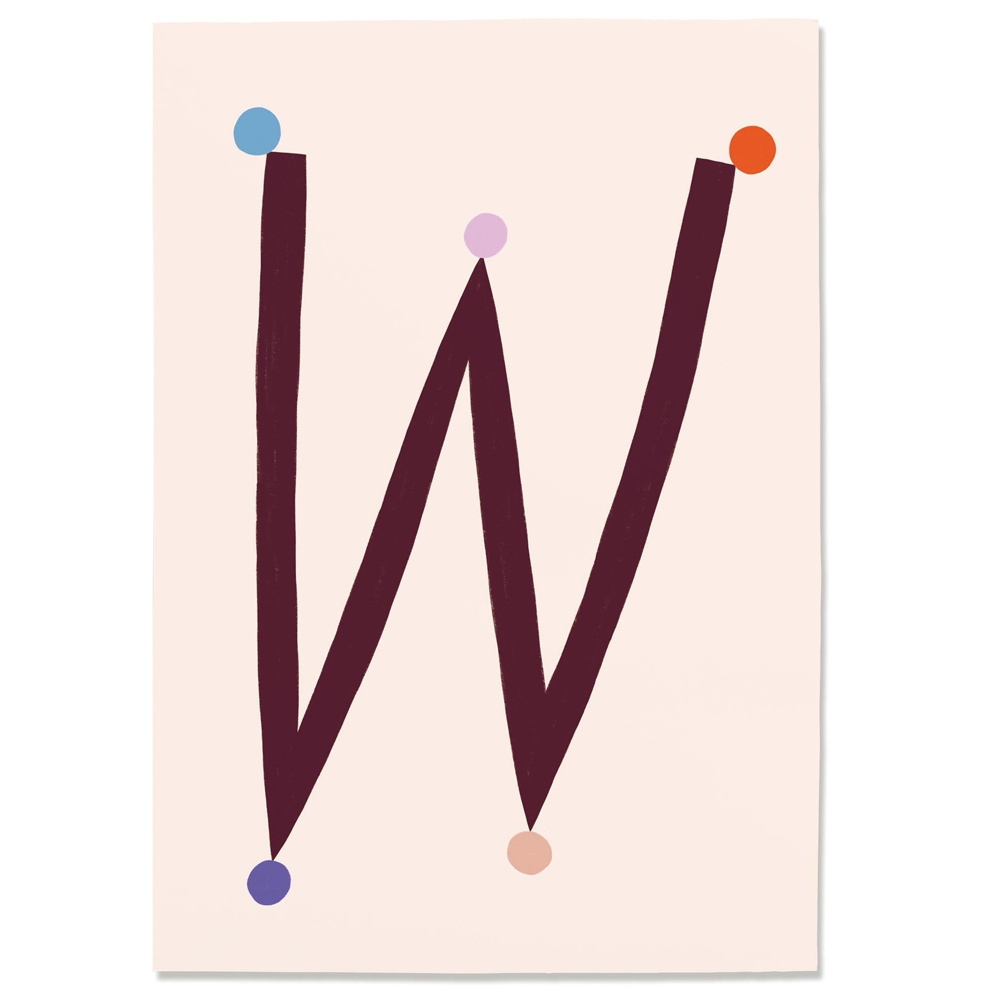 Postkarte "Buchstabe W" #1 Postkarte Nuukk 