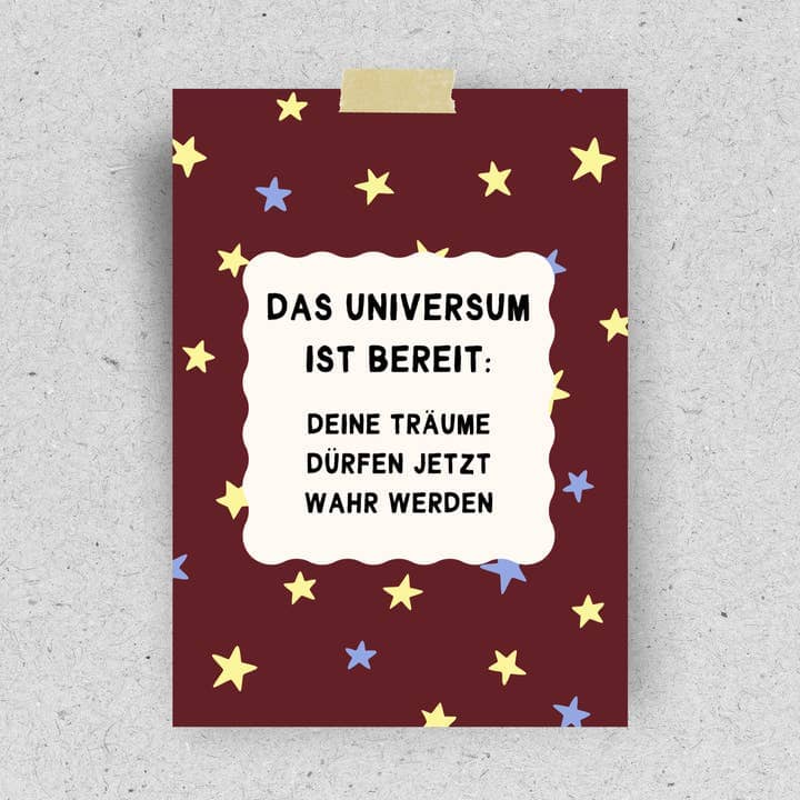 Postkarte "Das Universum ist bereit" Postkarte Pinlin 