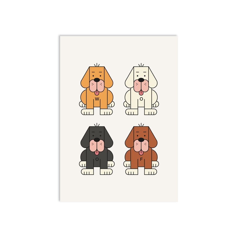 Postkarte "Dog School" Postkarte Red Fries 