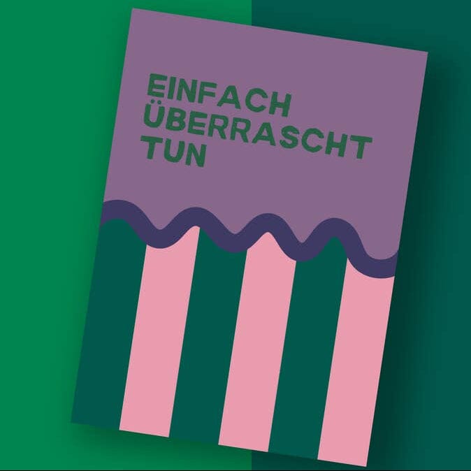 Postkarte "Einfach überrascht tun" Postkarte Pinlin 