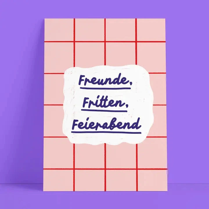 Postkarte "Freunde, Fritten, Feierabend" Postkarte Studio Danii 