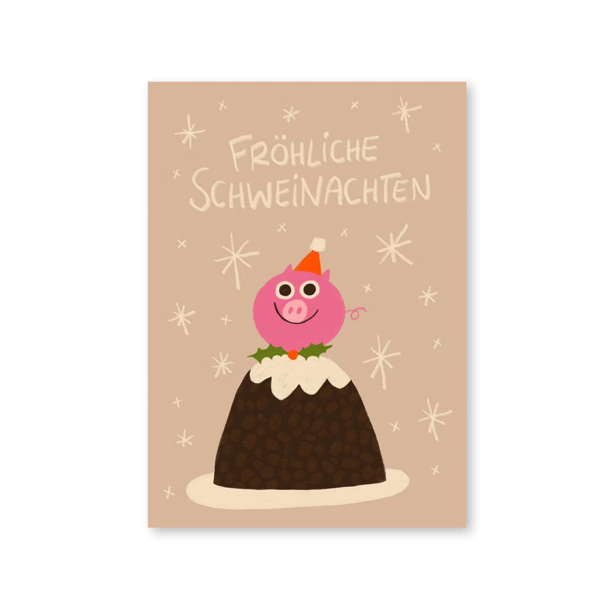 Postkarte "Fröhliche Schweinachten" Postkarte Slinga Illustration 