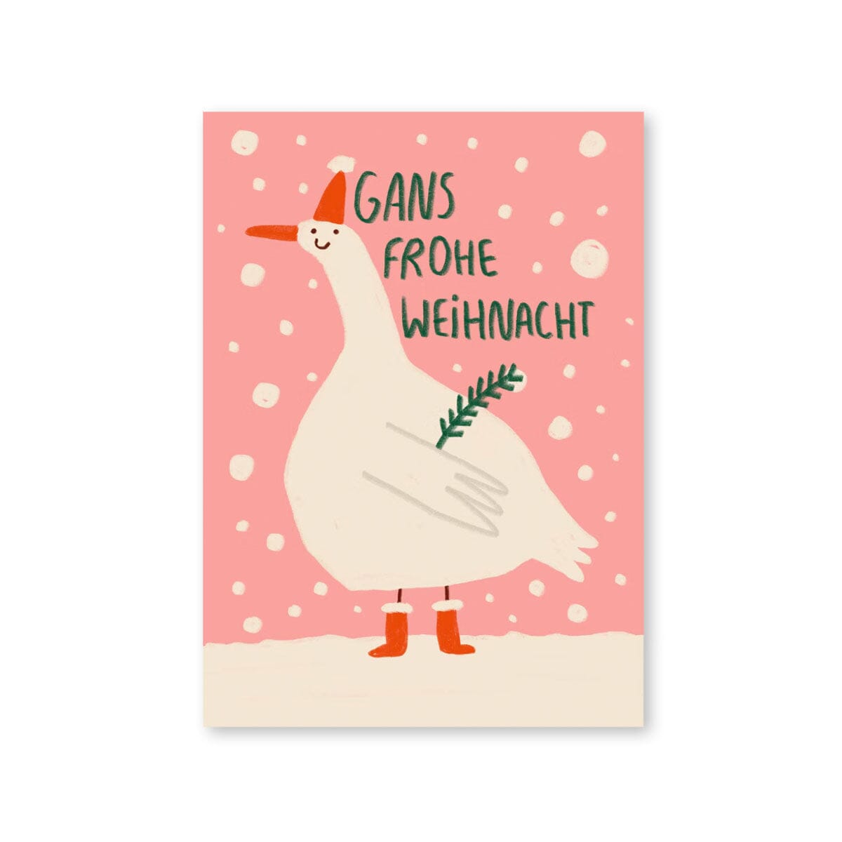Postkarte "Gans Frohe Weihnacht" Postkarte Slinga Illustration 