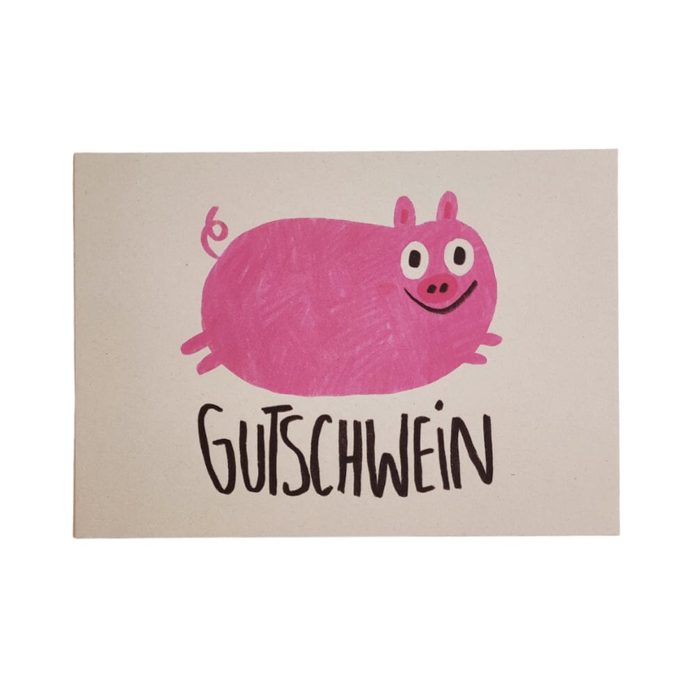 Postkarte "Gutschwein" Postkarte Slinga Illustration 