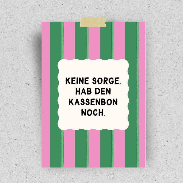 Postkarte "Hab den Kassenbon noch" Postkarte Pinlin 