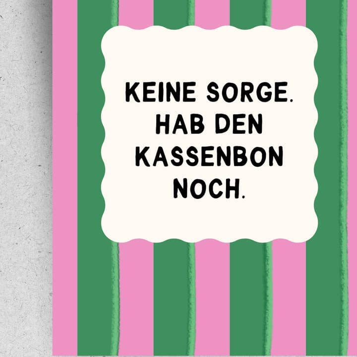 Postkarte "Hab den Kassenbon noch" Postkarte Pinlin 